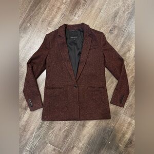 Banana Republic Burgundy Herringbone Wool Blazer